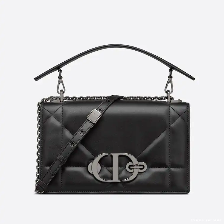 Dior Montaigne Chain with Handle 30 Lambskin Black Bag Maxicannage 0518 Luxury